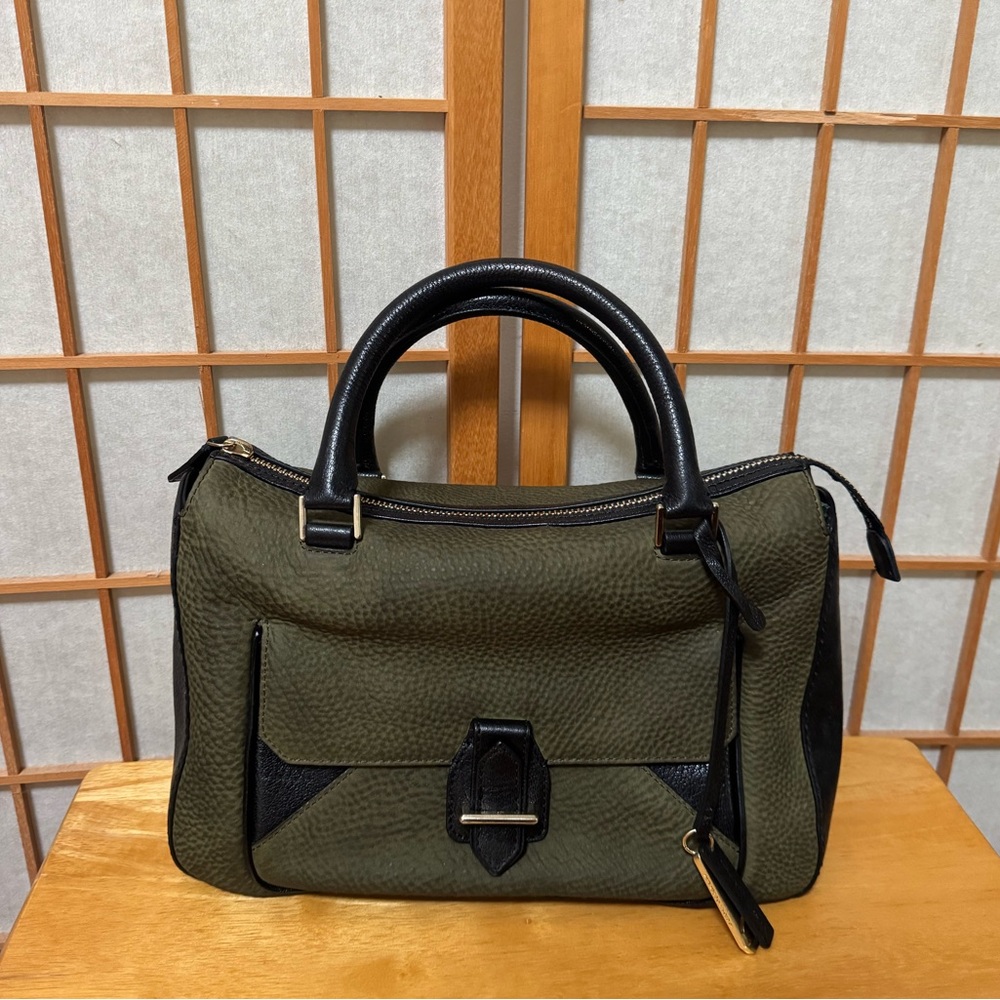 Derek Lam 10C Olive Green and Black Leather Handbag